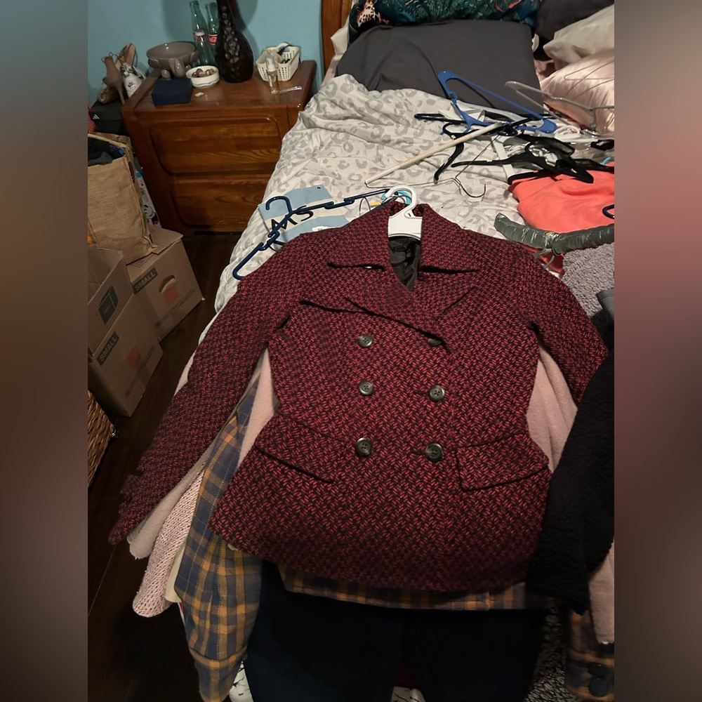 Jessica Simpson Herringbone Pea Coat Blazer